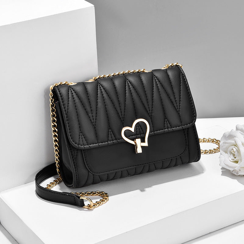 Sac Bandoulière Mini Cadenas Cœur Chaîne Métal