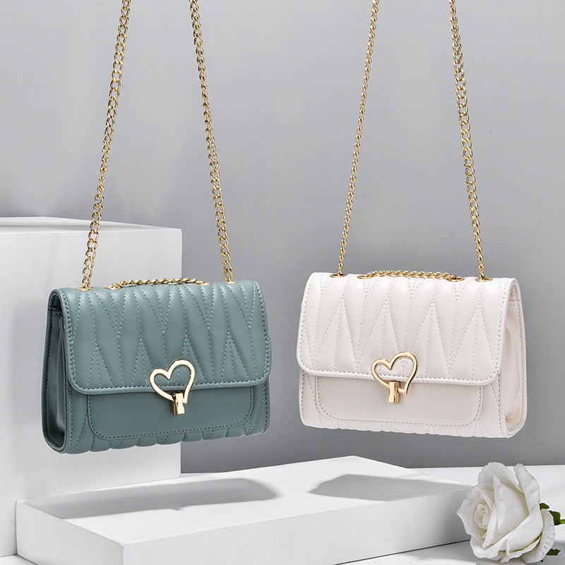 Sac Bandoulière Mini Cadenas Cœur Chaîne Métal