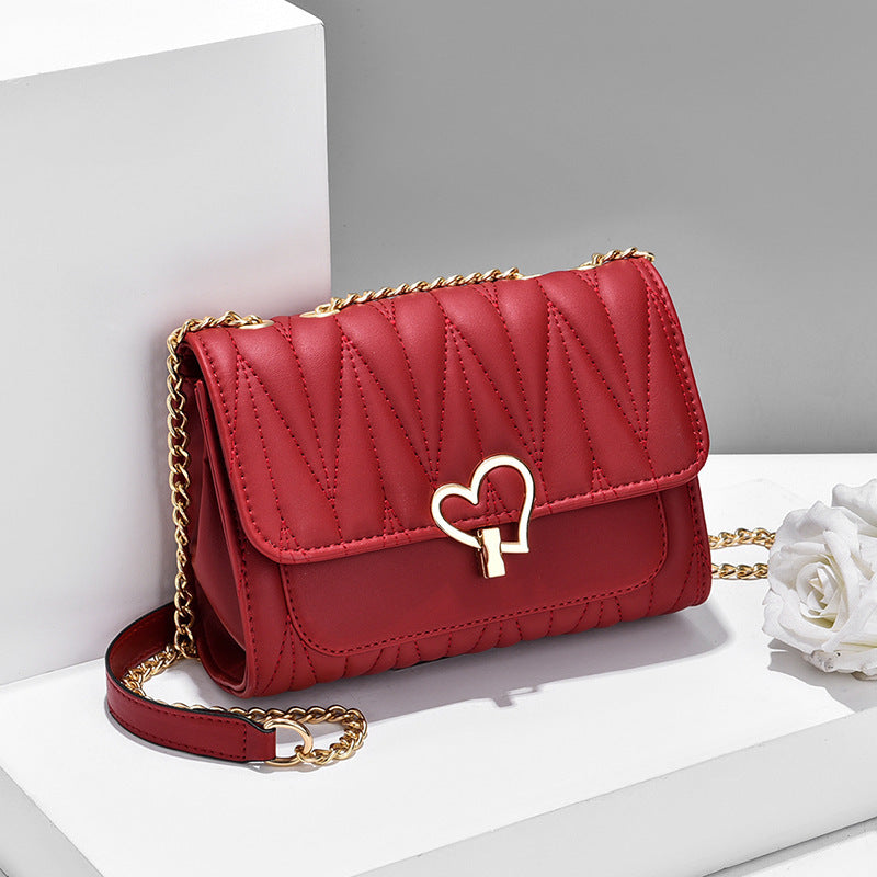 Sac Bandoulière Mini Cadenas Cœur Chaîne Métal