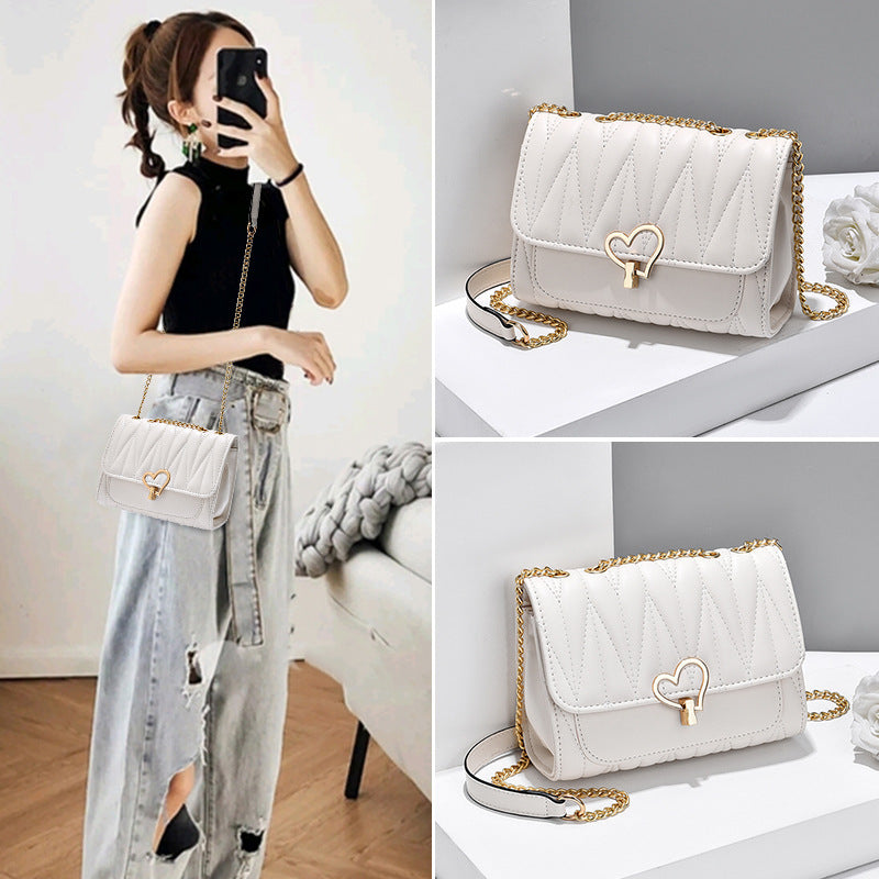 Sac Bandoulière Mini Cadenas Cœur Chaîne Métal