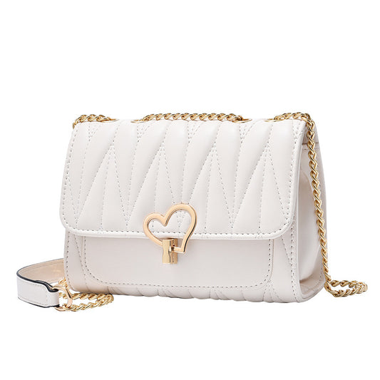 Sac Bandoulière Mini Cadenas Cœur Chaîne Métal