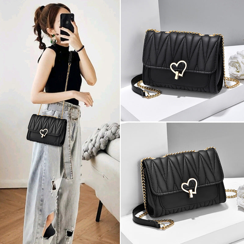 Sac Bandoulière Mini Cadenas Cœur Chaîne Métal