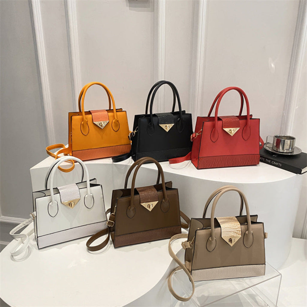 Sac à Main Bandoulière PU Patchwork – Structuré, 6 Coloris - Sac Bandoulière - MaisonÉlyséa