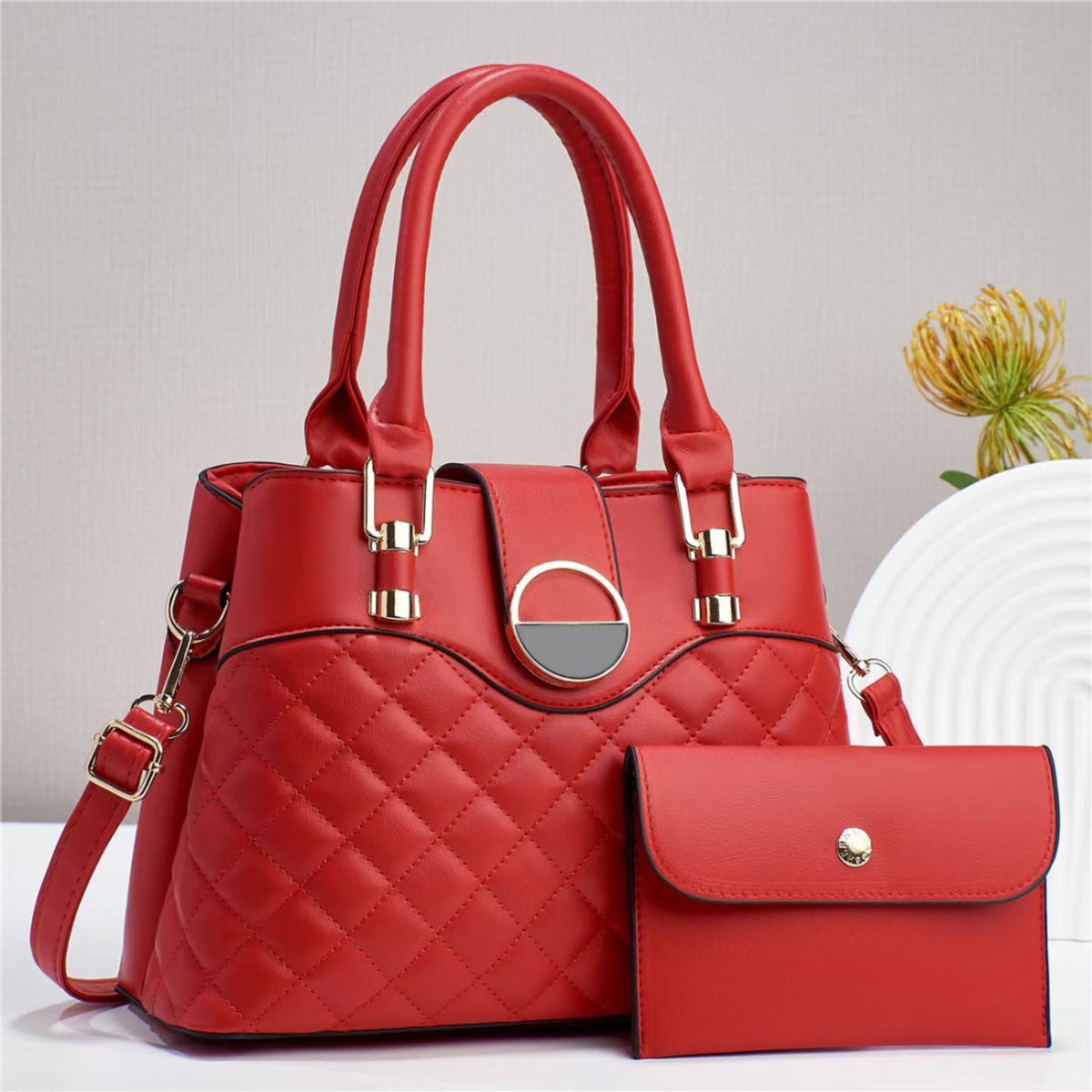 Lot 2 Sacs à Main Cabas Matelassés – Grand Format & Pochette, 7 Coloris - Ensemble de Sacs - MaisonÉlyséa