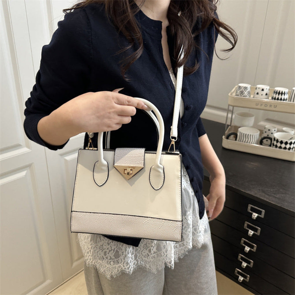 Sac à Main Bandoulière PU Patchwork – Structuré, 6 Coloris - Sac Bandoulière - MaisonÉlyséa